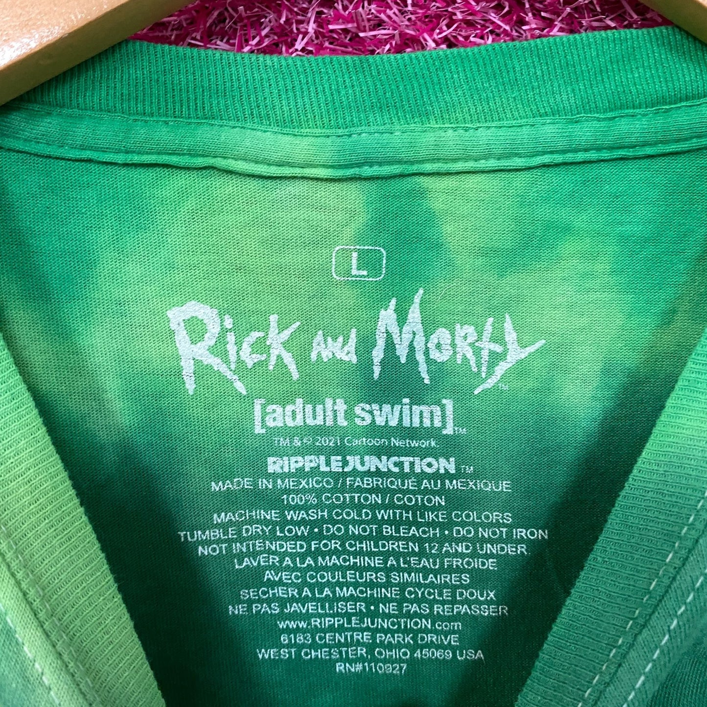 Adult Swim X Ripple Junction X Rick and Morty Portal Tie Dye T-Shirt Large