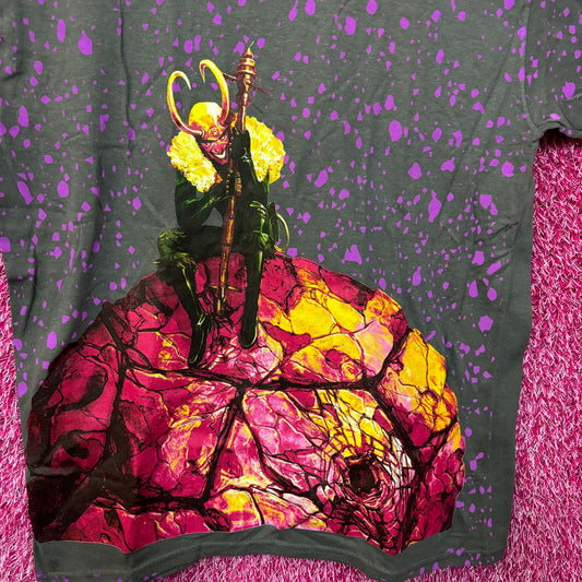 Marvel x CVLA Loki all over front Tshirt size medium