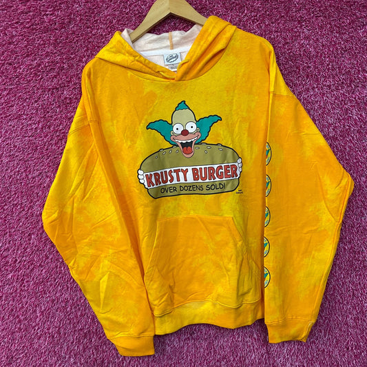 The Simpsons Krusty Burger tiedye hoodie size Large