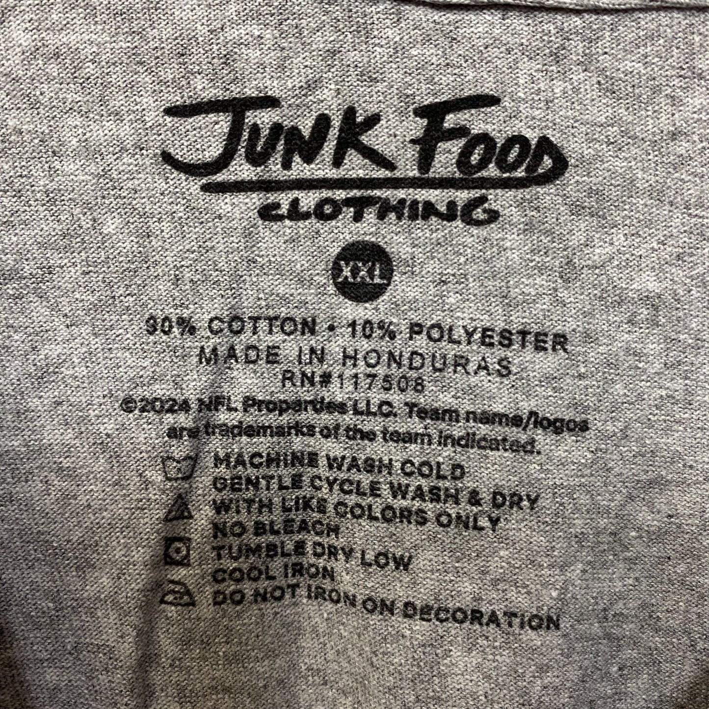 NFL Junk Food Seattle Seahawks Gray Tshirt Size 2XL