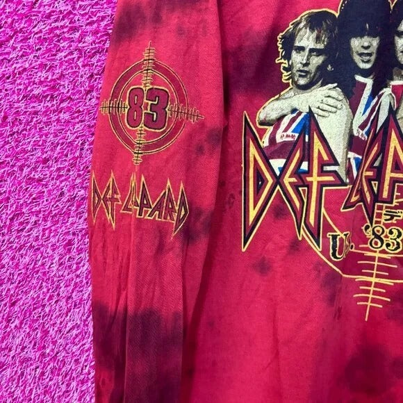 Def Leppard Pyromania 83' tour long sleeve tiedye tshirt size Large