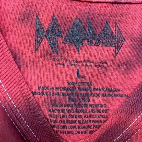 Def Leppard Pyromania 83' tour long sleeve tiedye tshirt size Large
