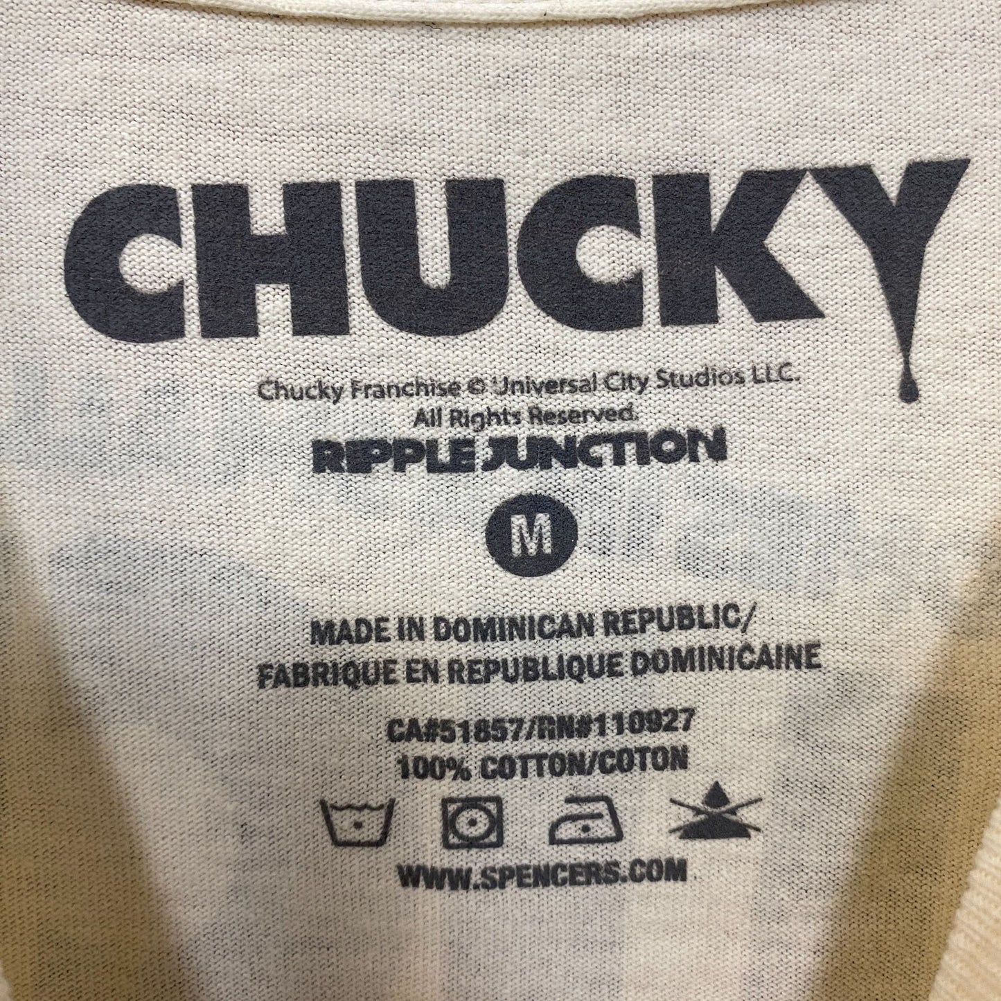 Bloody Disgusting X Chucky Child's Play Horror Beige T-Shirt Medium