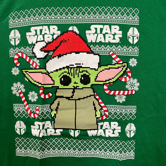 Star Wars Santa Grogu The Mandalorian Ugly Christmas Tee L