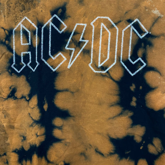 AC/DC Tie Dye Rock Band Sleeveless T-Shirt Medium