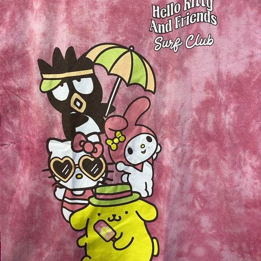 Sanrio Hello Kitty And Friends Surf Club Pink Tie Dye T-Shirt Extra Large