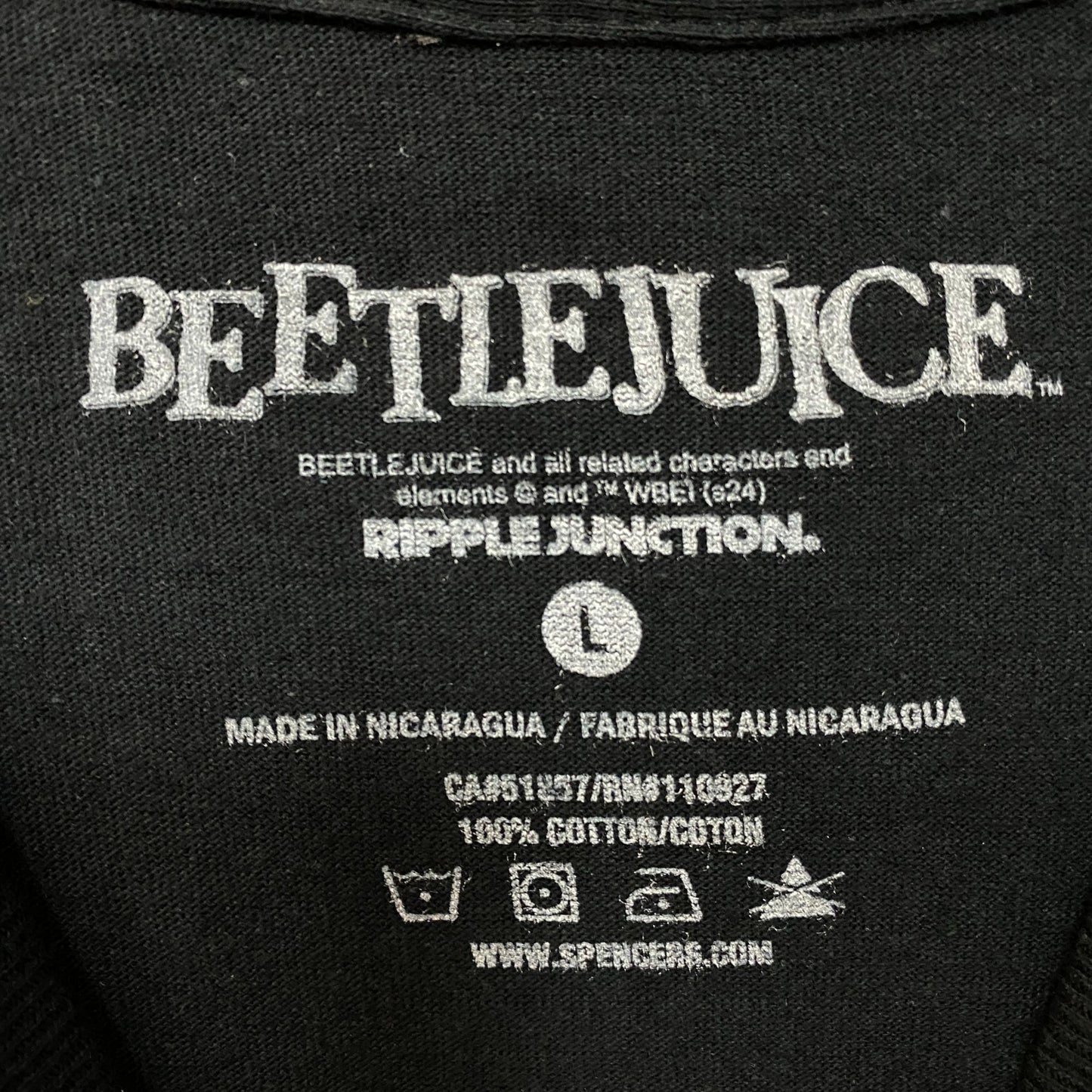 Beetle Juice Never Trust The Living Collage Graphic T-Shirt Large