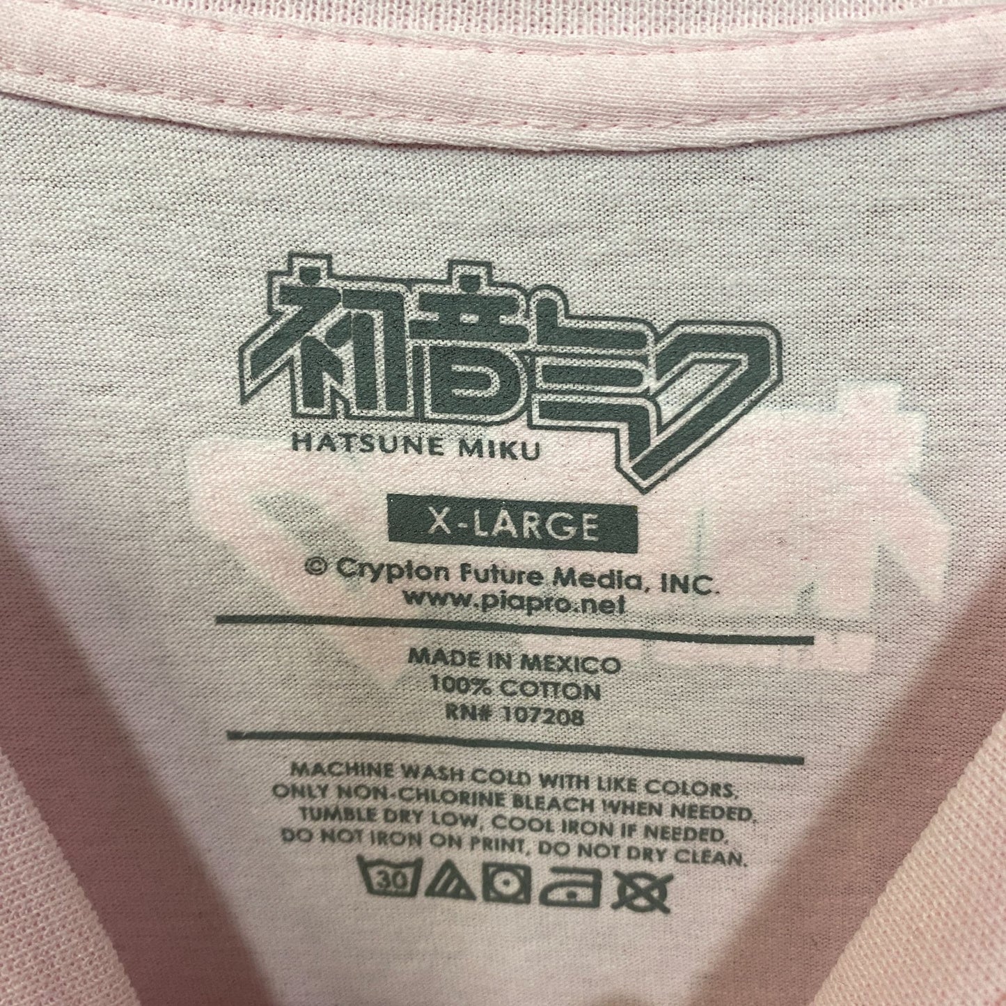 Hatsune Miku Vocaloid Group Pink T-Shirt XL