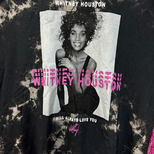 Whitney Houston I Will Always Love You bleach dye shirt size XL