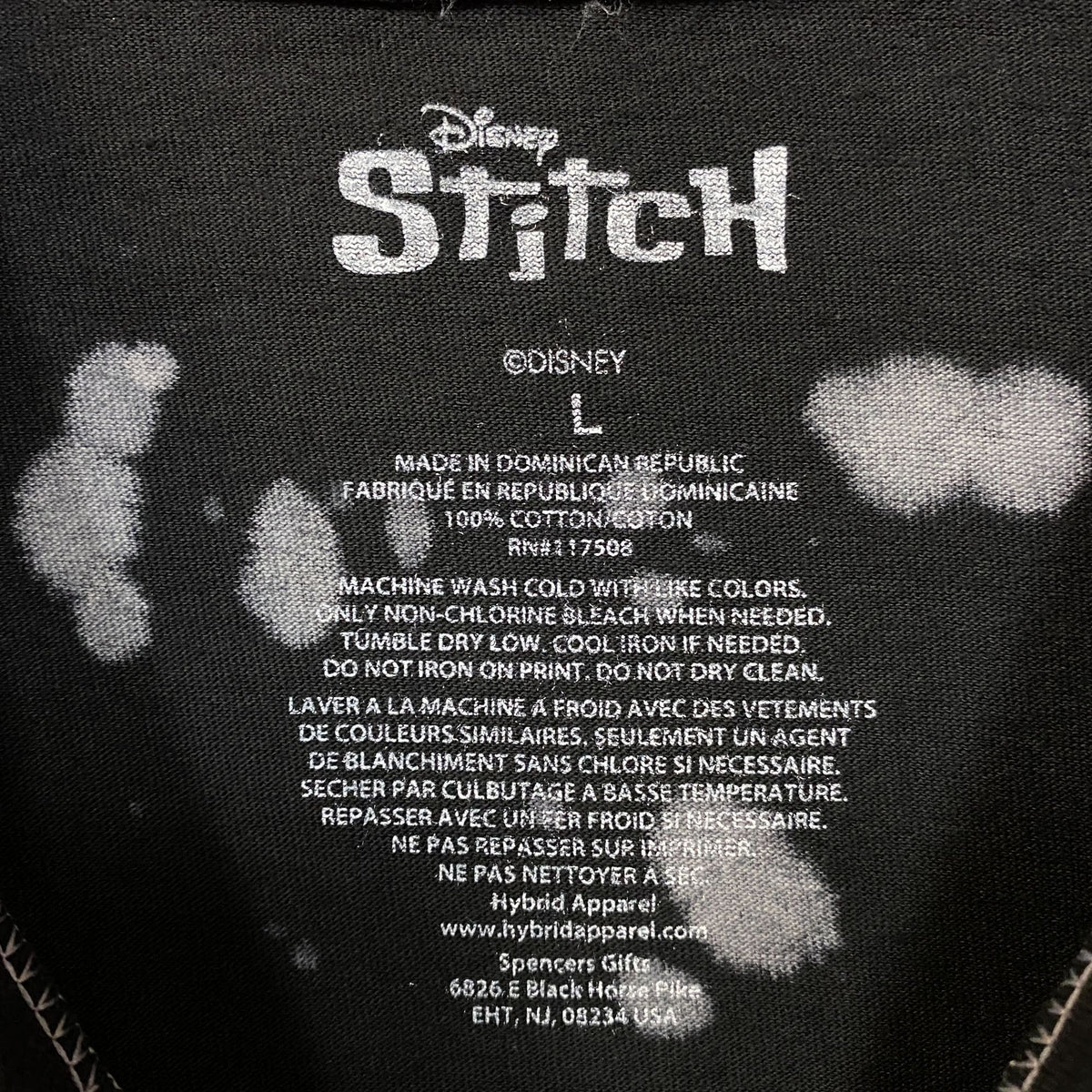 Disney Lilo & Stitch Bleach Dyed Stitch and Scrump T-Shirt Large