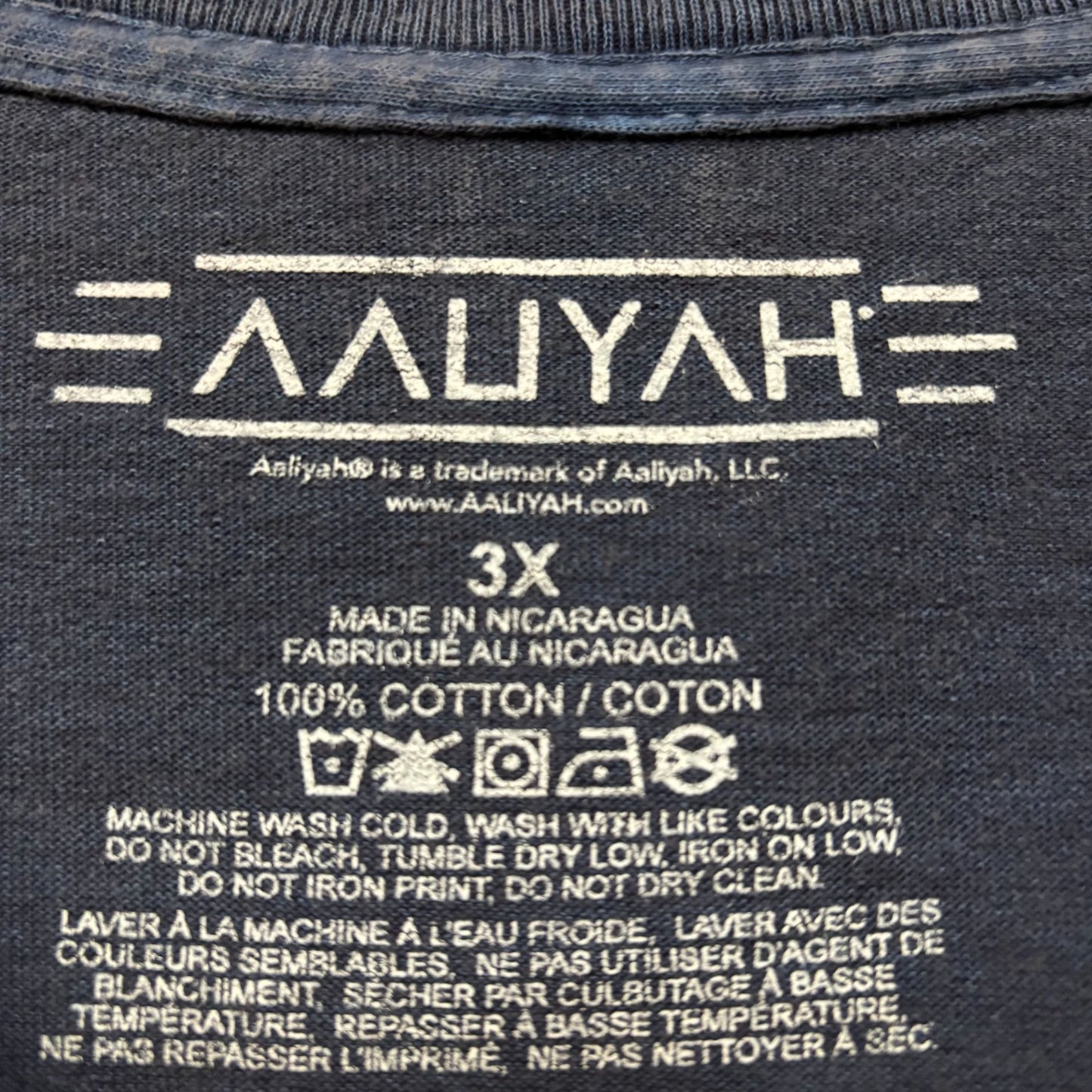 Aaliyah R&B Vintage-Style Washed Blue T-Shirt 3XL