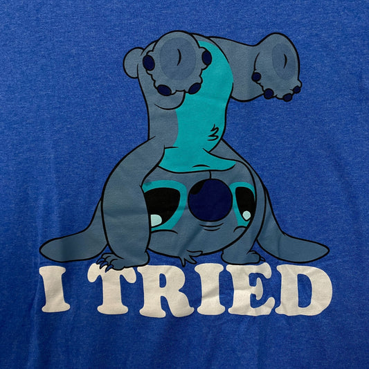 Stitch I Tried Lilo & Stitch Movie Disney Tshirt size medium