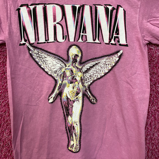Nirvana In Utero Live 93 Rock Tour Dates Grunge Band Tee S