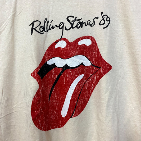 The Rolling Stones Hot Lips Cream Tshirt size Large