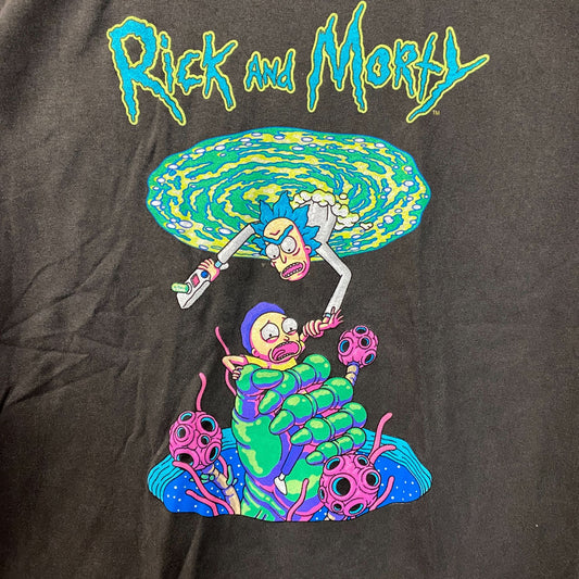 Adult Swim Rick & Morty Portal Pitfall Graphic Design T-Shirt Medium