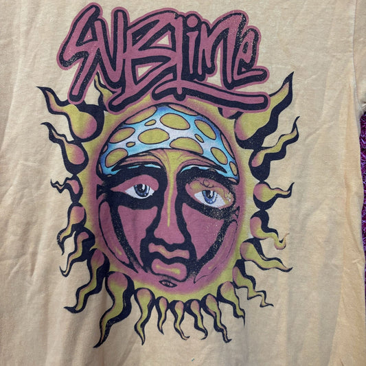 Sublime 40 Oz to Freedom Monochrome yellow Rock Tee size small
