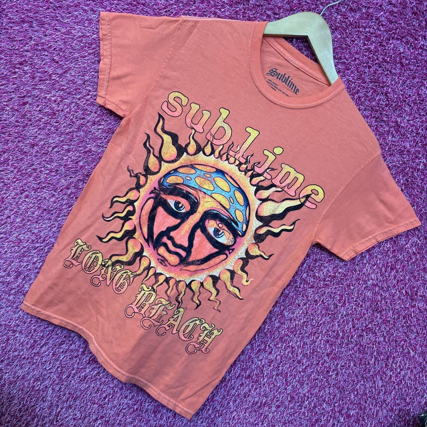 Sublime Monochrome Orange Logo Rock Tee size XS