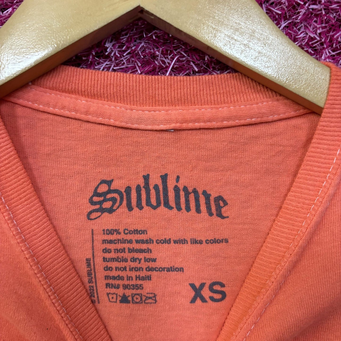 Sublime Monochrome Orange Logo Rock Tee size XS