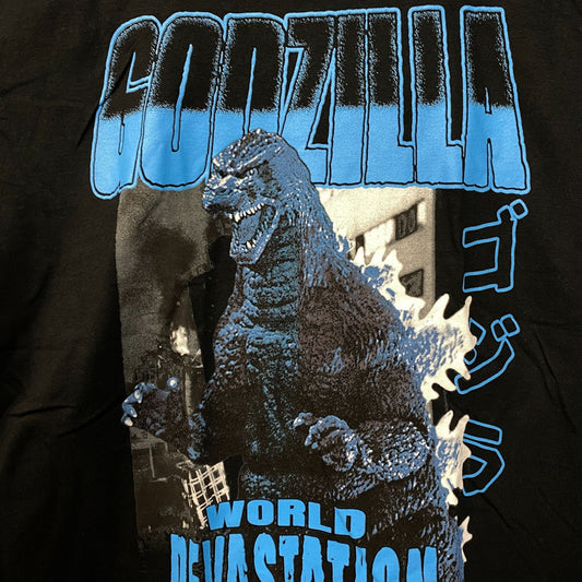 Godzilla World Devastation Tour Double Sided Tshirt size Large