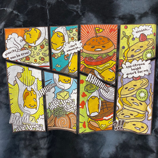 Sanrio Gudetama Food Wall Kawaii Tie Dye T-Shirt Small