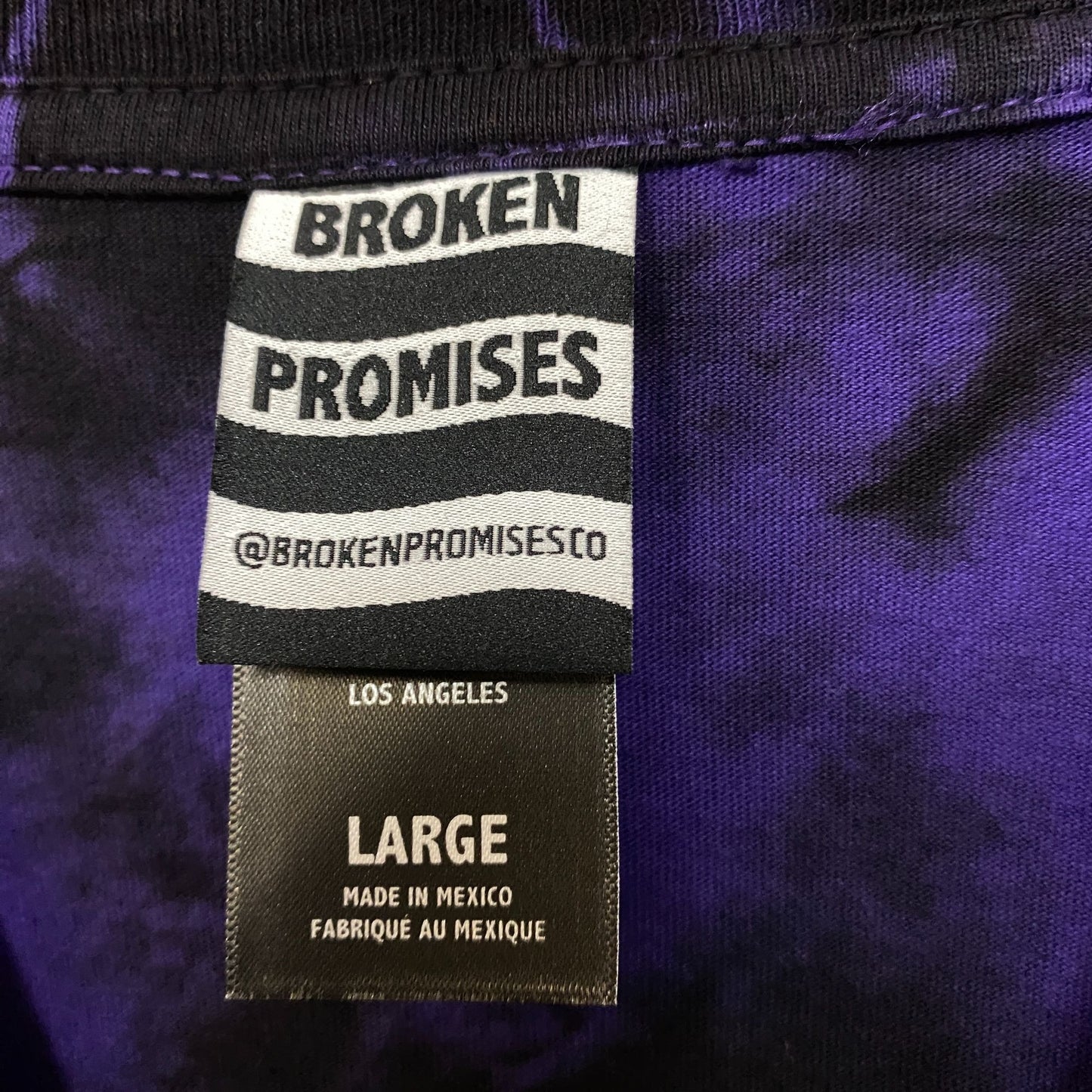 Broken Promises Checkered Pattern Tie Dye Long Sleeve L