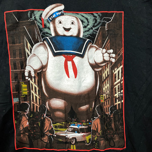 Stay Puft Marshmallow vs Ghostbusters Graphic Design T-Shirt Medium