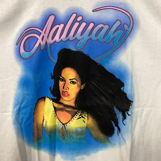 Aaliyah Airbrush Queen of Urban Pop Graphic T-Shirt XL