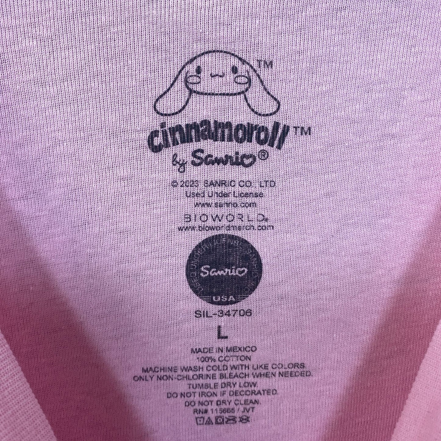 Sanrio Cinnnamoroll Flower Crown Pink Croptop T-Shirt Large