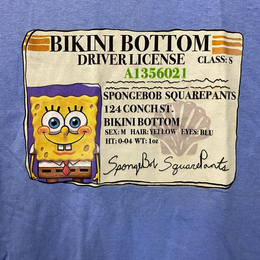 Nickelodeon Spongebob Bikini Bottom Driver License T-shirt Small
