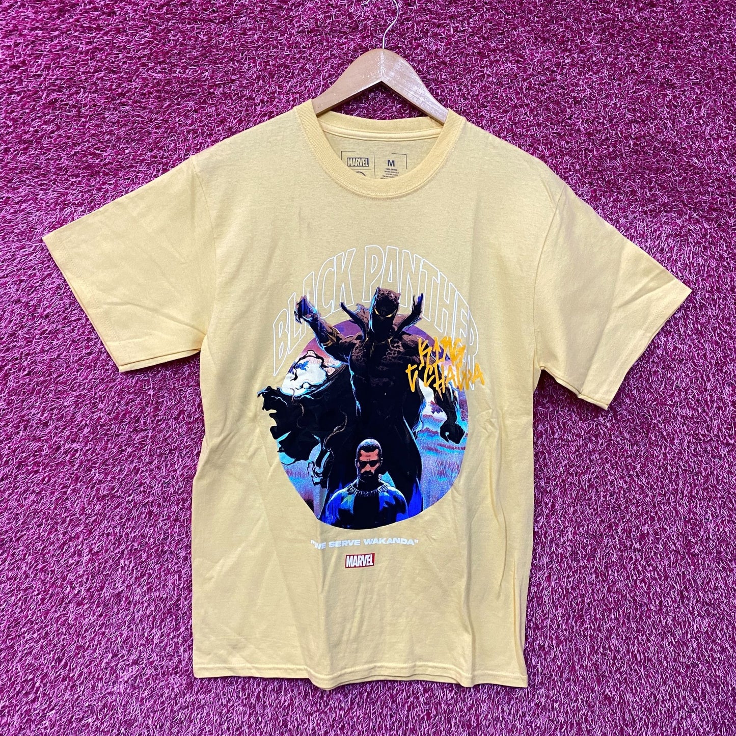 Black Panther x CVLA King T'Challa We Serve Wakanda Tshirt size medium