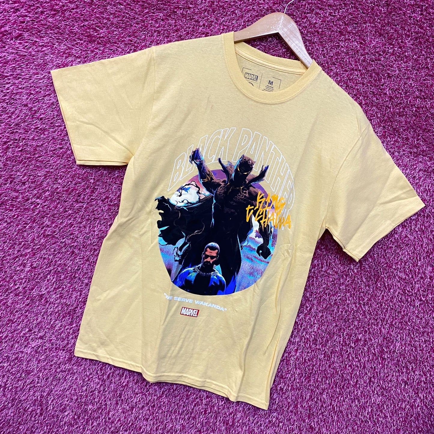 Black Panther x CVLA King T'Challa We Serve Wakanda Tshirt size medium