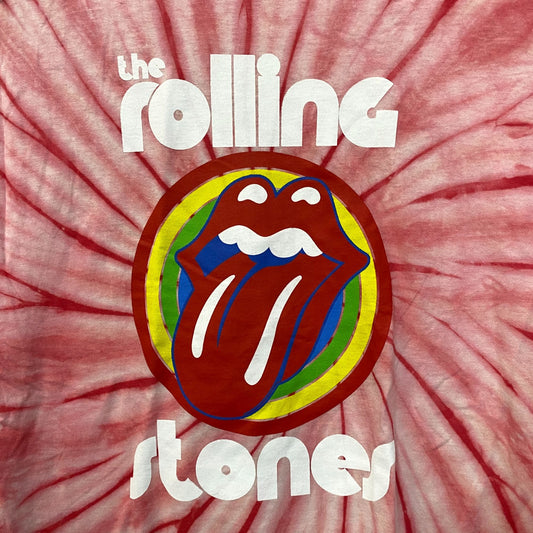 The Rolling Stones Hot Lips Red Tie Dye Tshirt size Large
