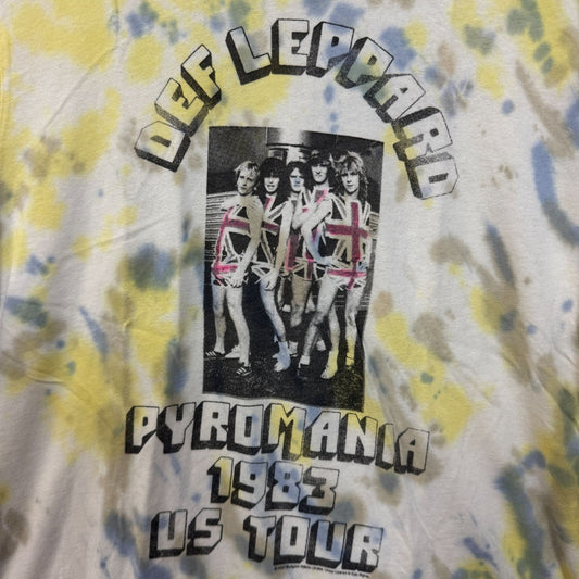 Def Leppard Pyromania 1983 US Tour Heavy Metal Tie Dye XL