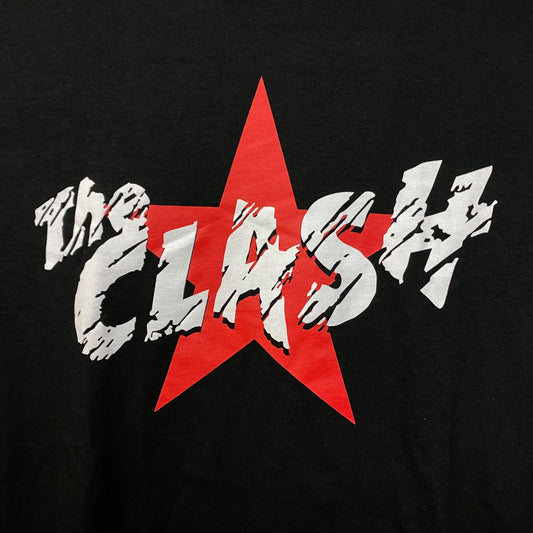 The Clash Corroded Spell Out Red Star Post Punk Band Tee extra large