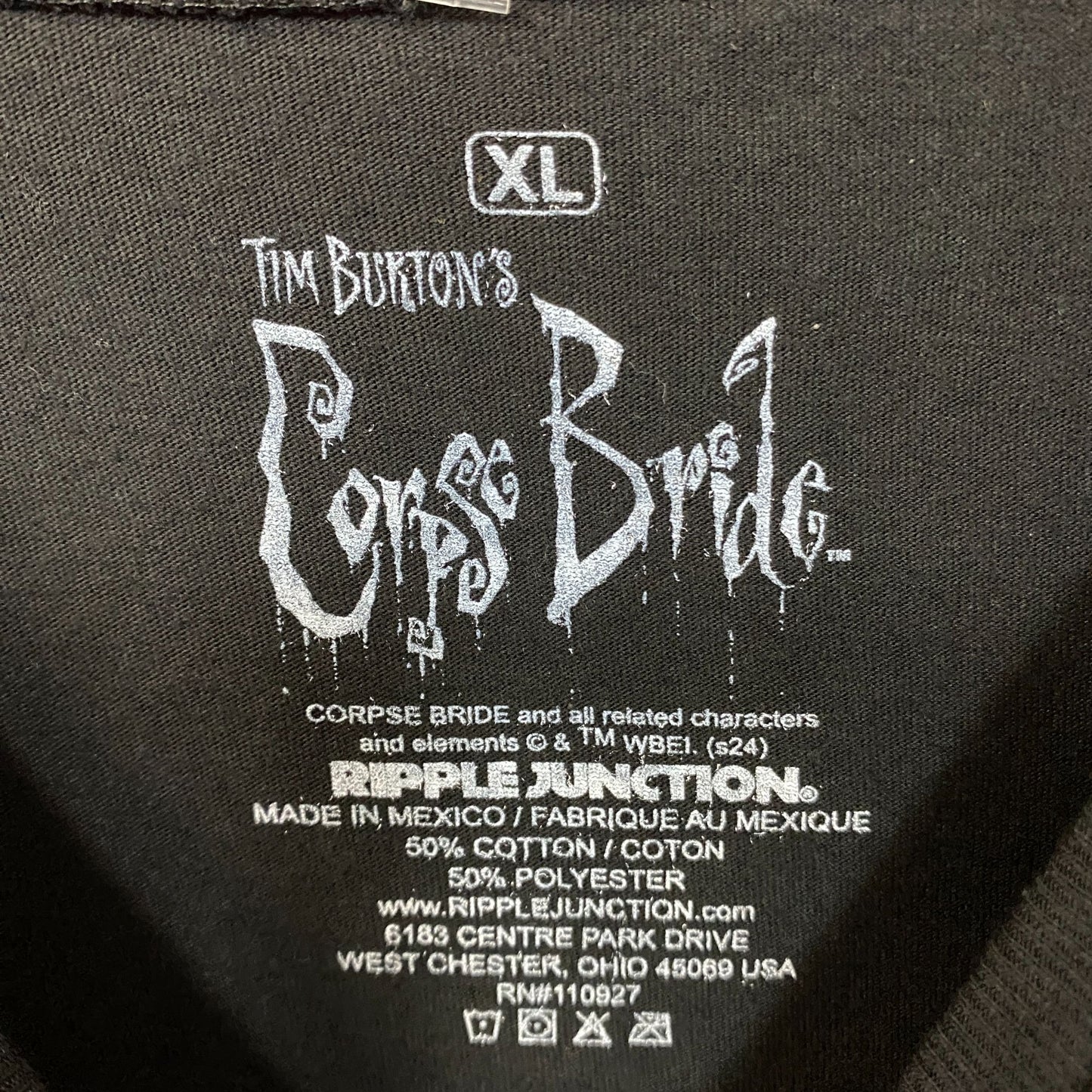 Tim Burtons Corpse Bride Emily Dearly Departed T-Shirt XL