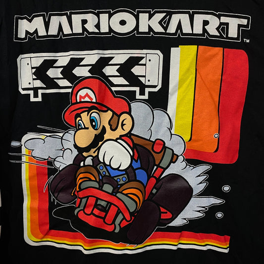 Nintendo Mario Kart 90's Art Graphic Design Long Sleeve T-Shirt Small