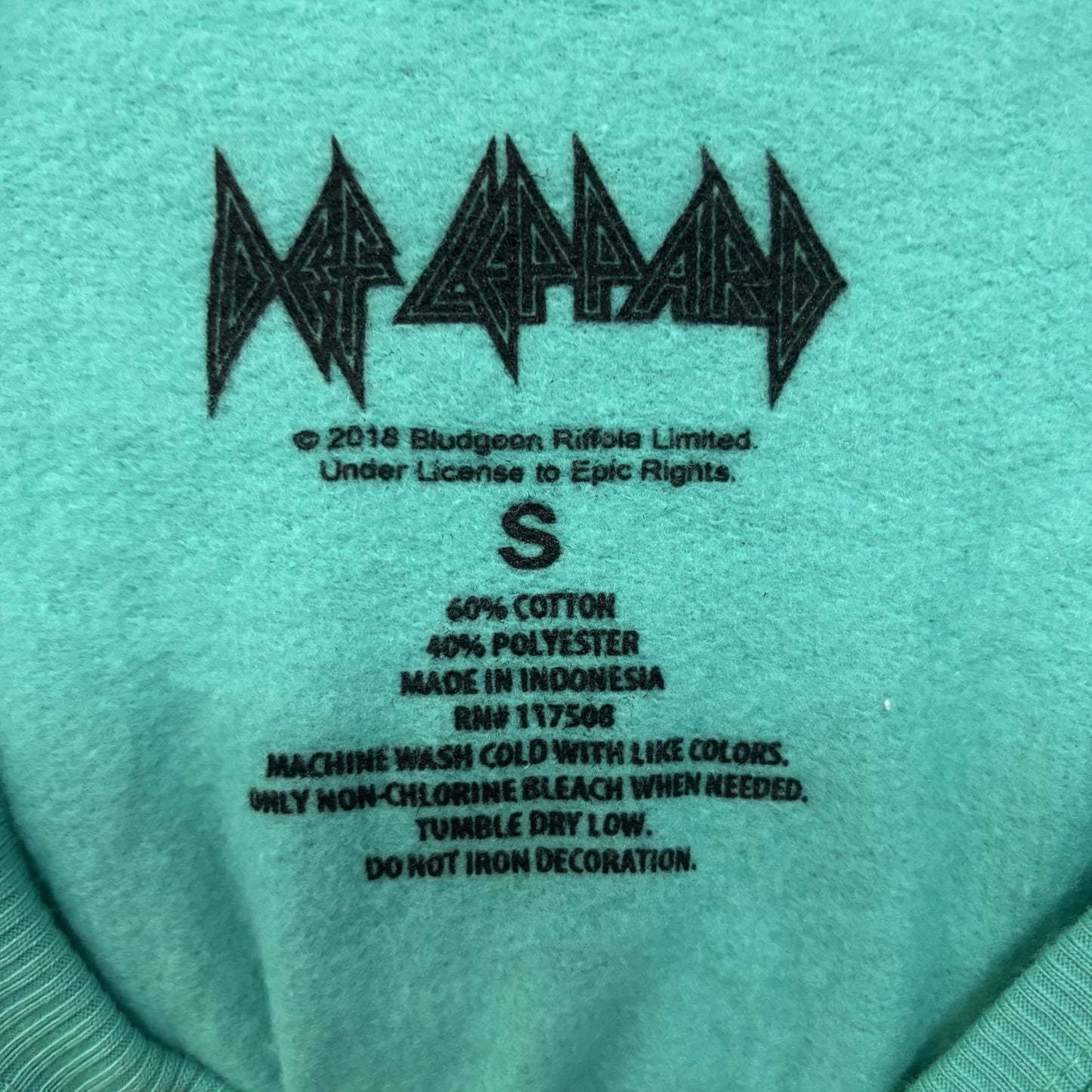 Def Leppard Skull Crew Neck Teal Sweatshirt Small
