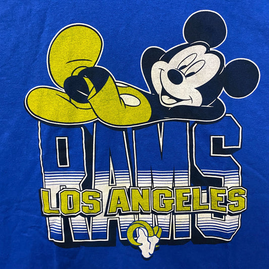 Junk Food x NFL DInsey Mickey Mouse Kick Back Los Angeles Rams T-Shirt XL