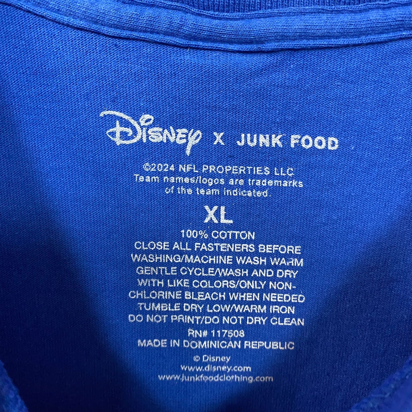 Junk Food x NFL DInsey Mickey Mouse Kick Back Los Angeles Rams T-Shirt XL