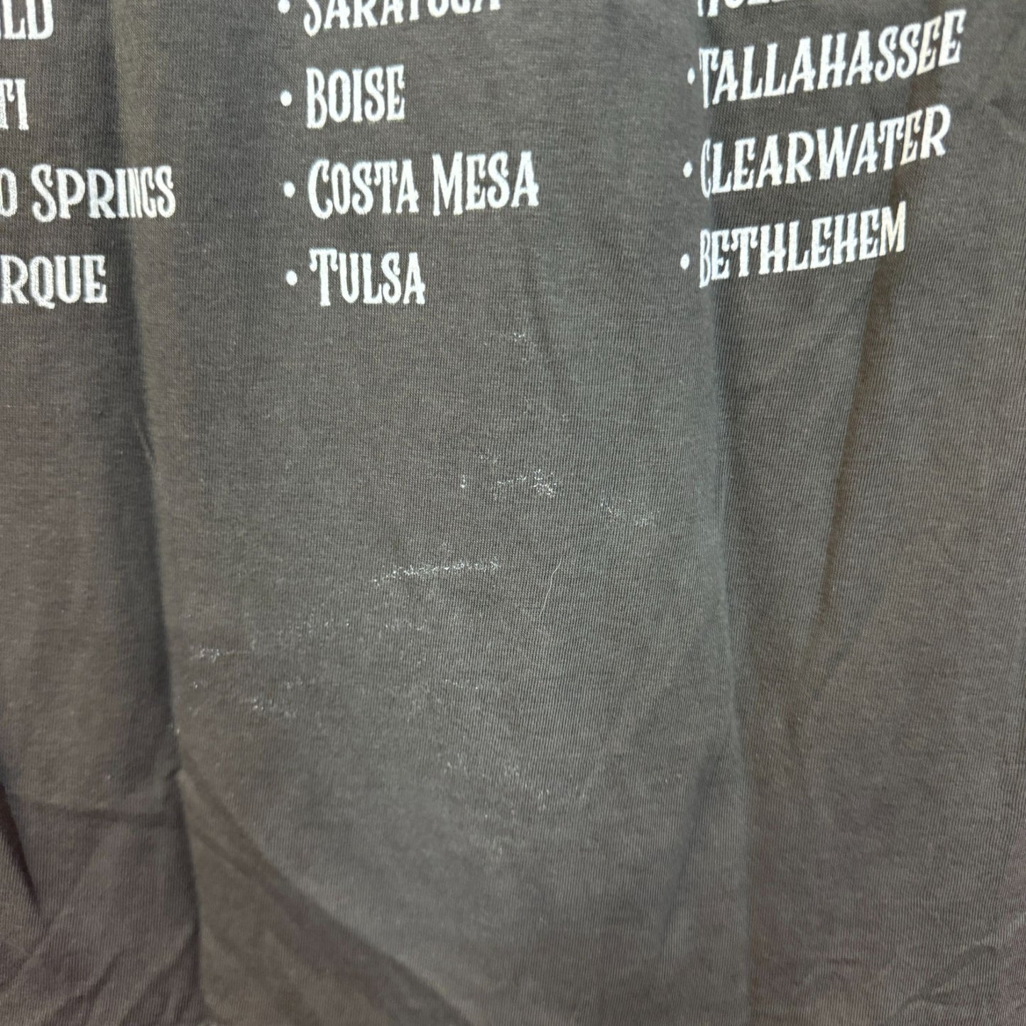 Chicago Spell-Out Logo 2023 US Tour Dates Soft Rock Tee small