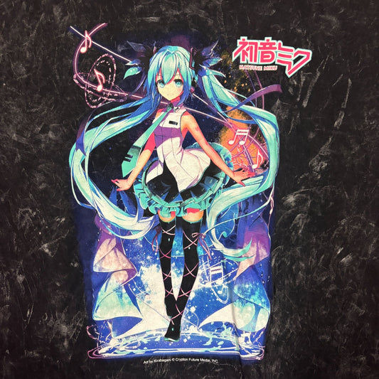 Hatsune Miku Vocaloid Anime Band Mineral Wash Thsirt Size 2X