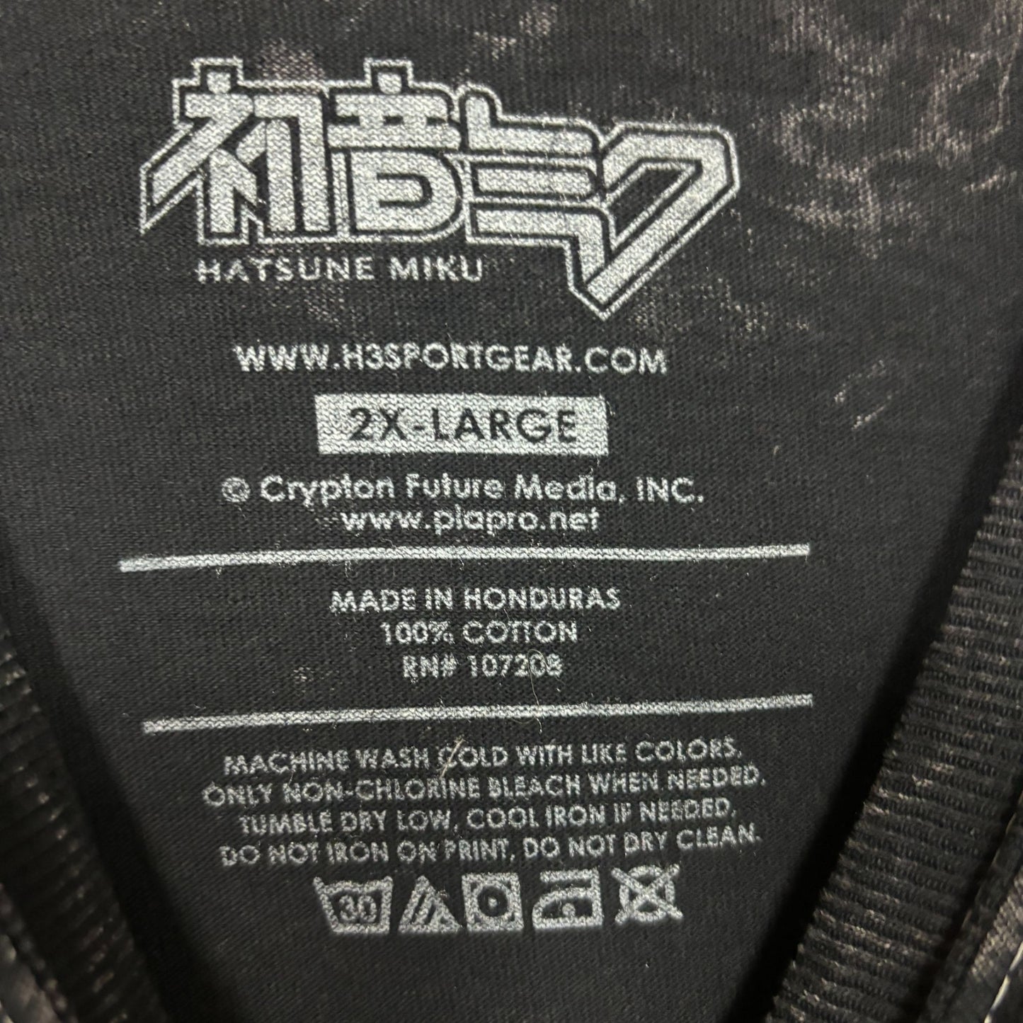 Hatsune Miku Vocaloid Anime Band Mineral Wash Thsirt Size 2X