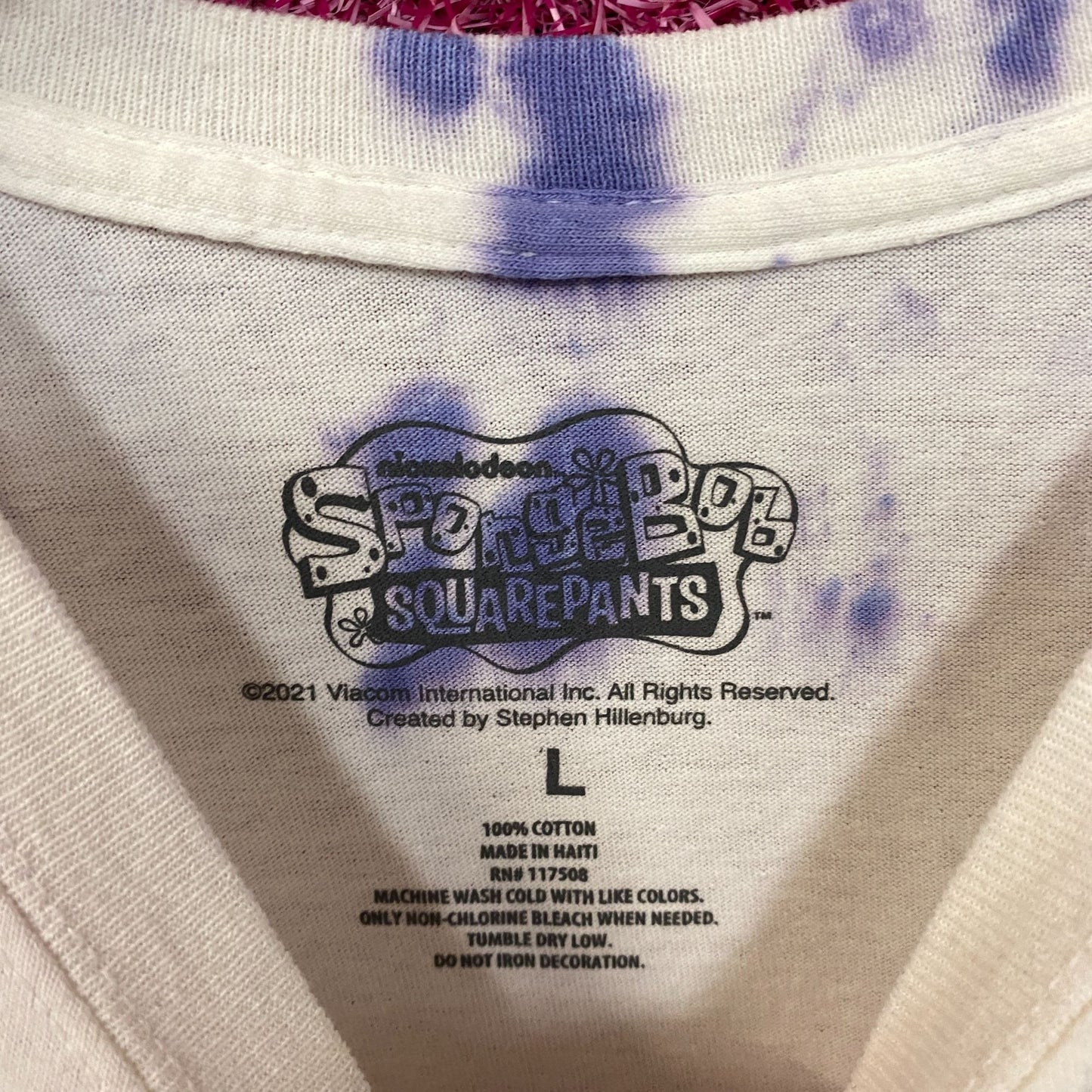 SpongeBob SquarePants Be Yourself Nickelodeon Tie Dye Tee L