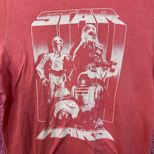 Star Wars C3PO R2D2 Chewbacca BB8 Oversized Women’s Tee L