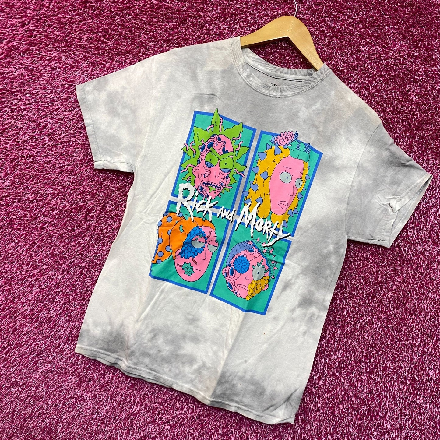 Rick and Morty Infected tiedye Tshirt size medium