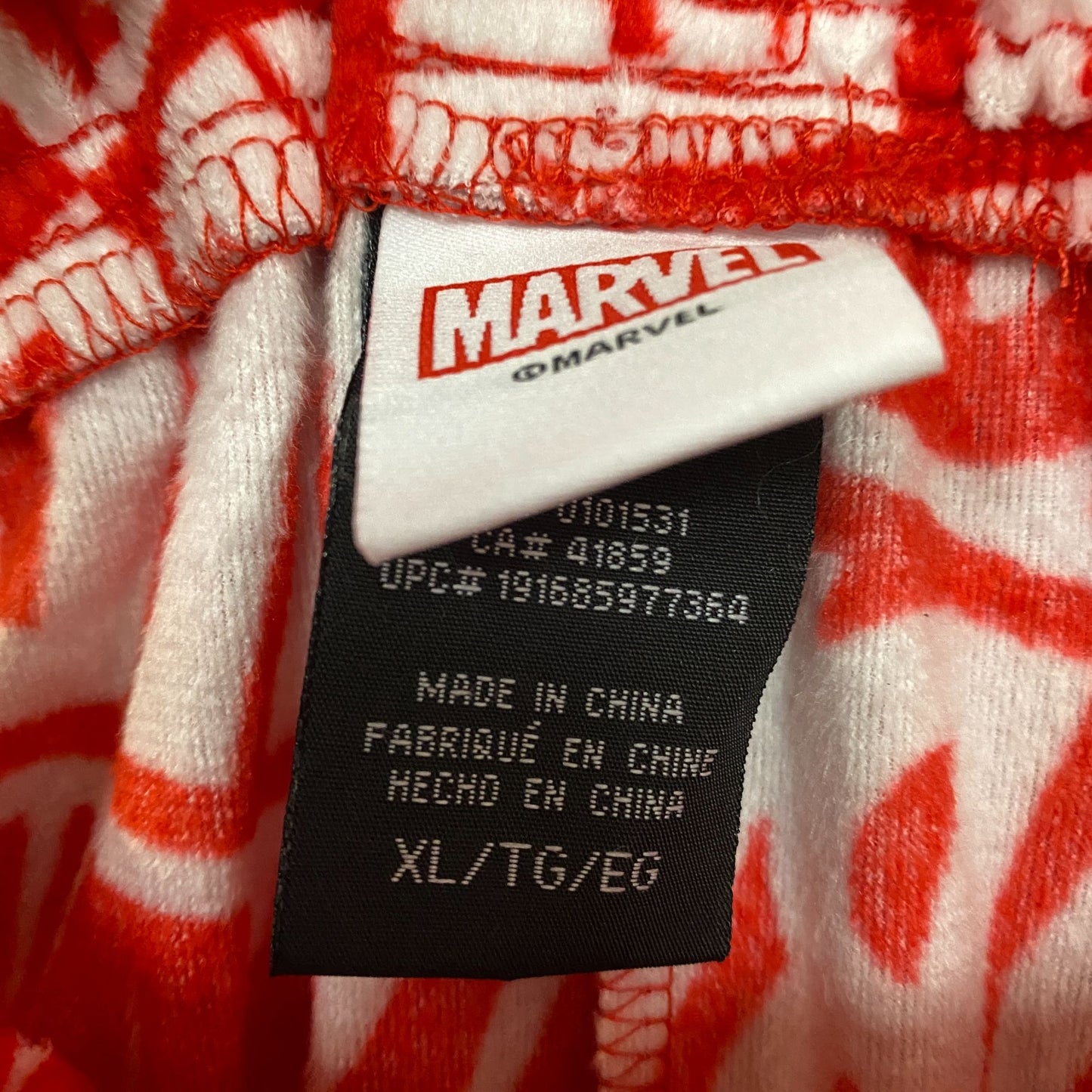 Marvel Logo All Over Red Fleece Sleep Pants XL