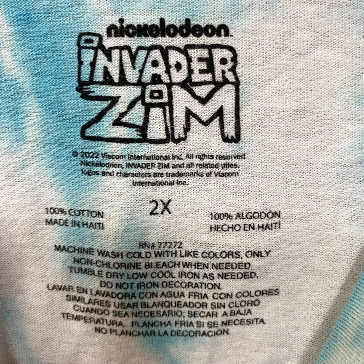 Nickelodeon Invader Zim Tie-Dye Cartoon T-Shirt 2XL