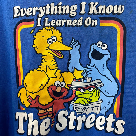 Everything I Know I Learned on the Streets Sesame Street Blue 2XL