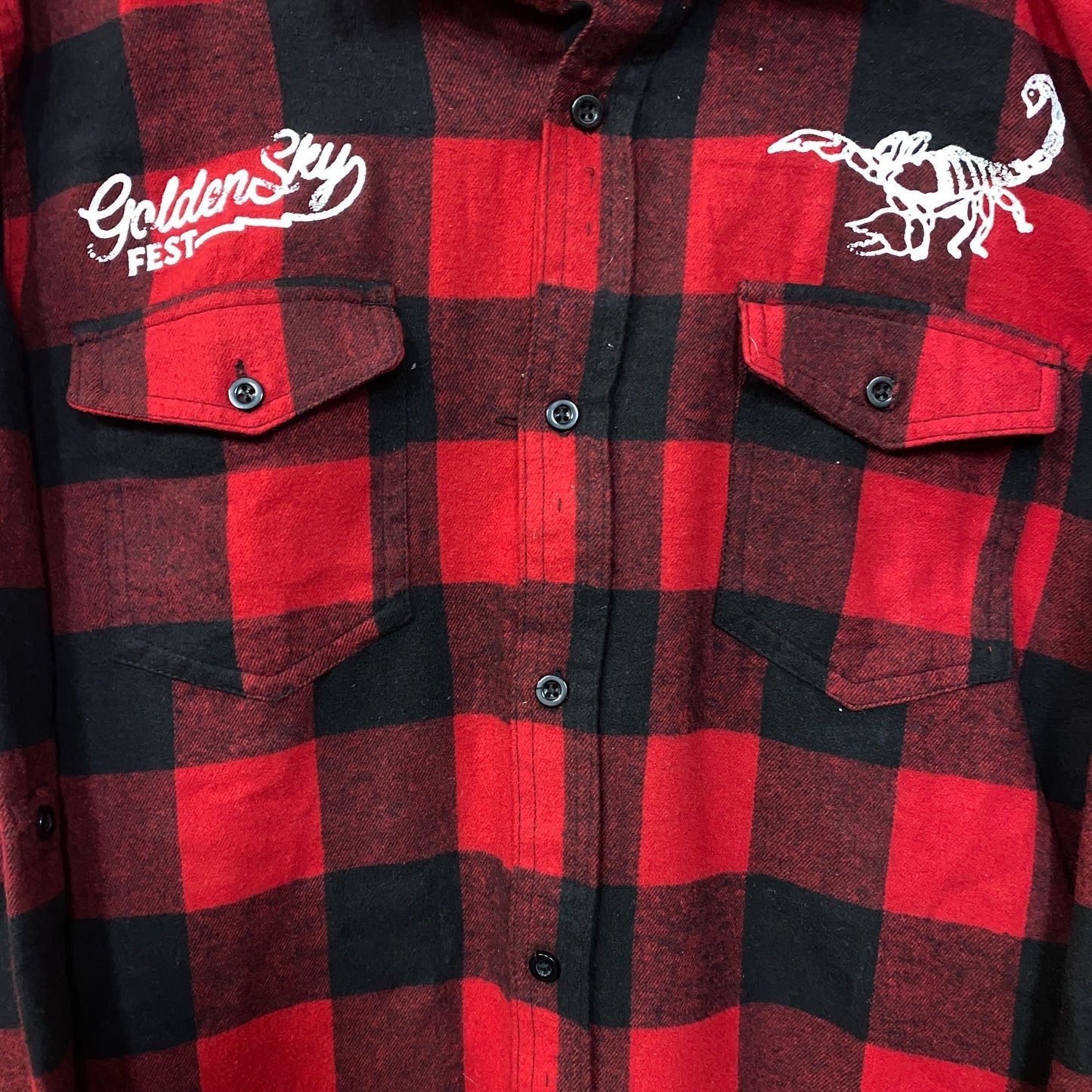 Golden Sky Festival Country Flannel Button Down Shirt Large