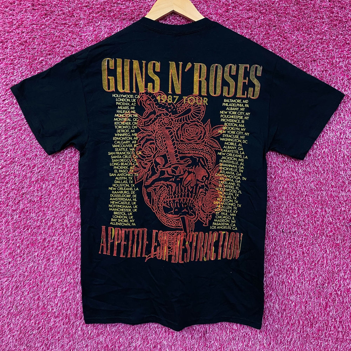 Guns N' Roses Skeleton 1987 Tour T-Shirt Medium